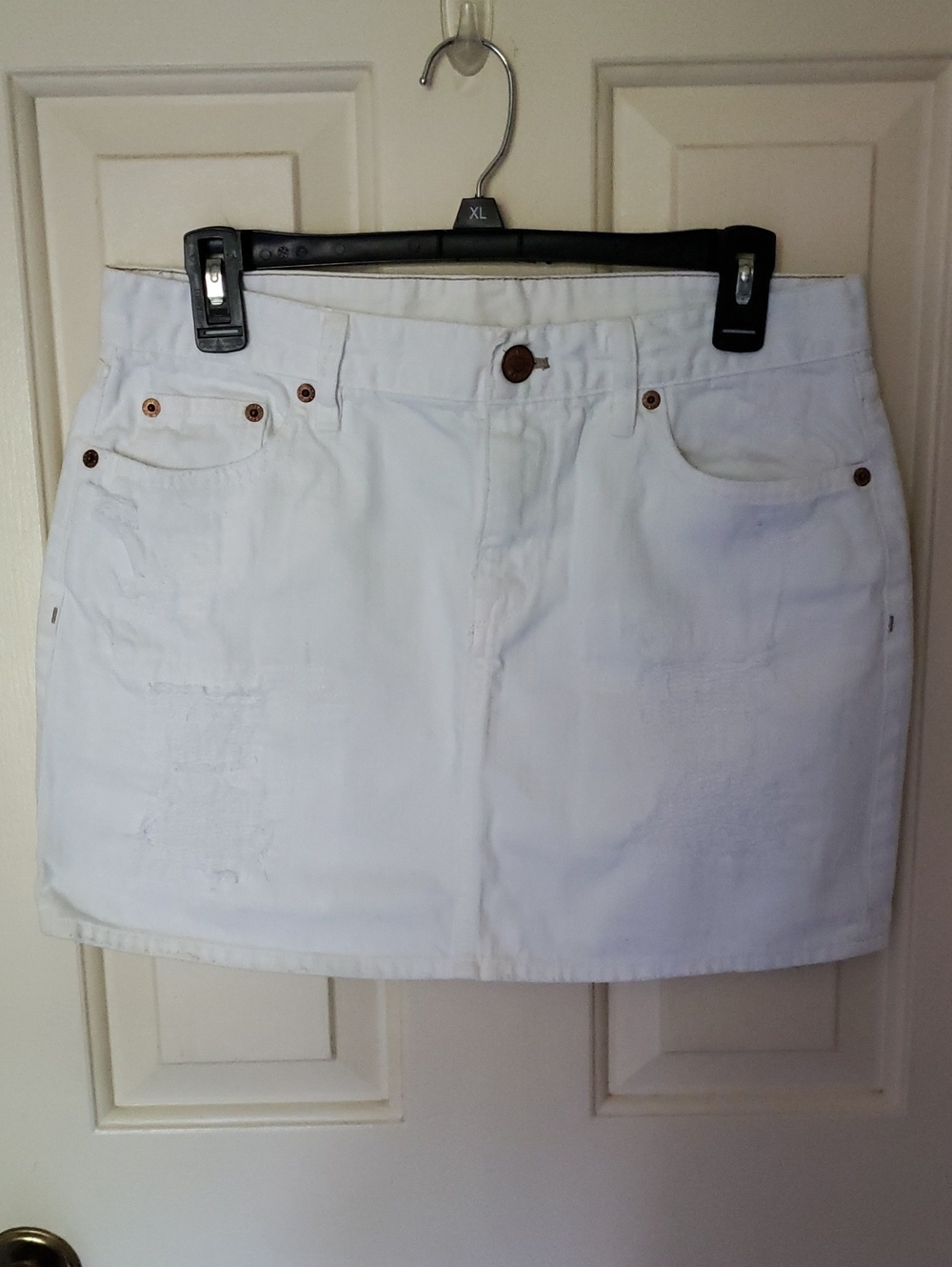 J. Crew White 100% Cotton Denim Mini Skirt Size 6